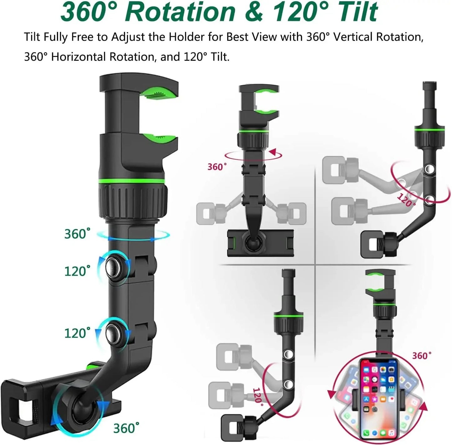 Rückspiegel-Handyhalter 360°